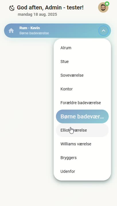 create a clean dropdown navigation dashboard for home assistant rooms