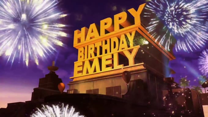 make 20th century fox movie style happy birthday video intro
