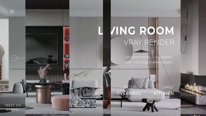 design living room interior and 3d rendering