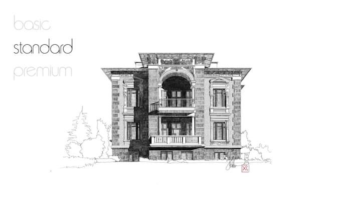 draw architecture or cityscape in pencil