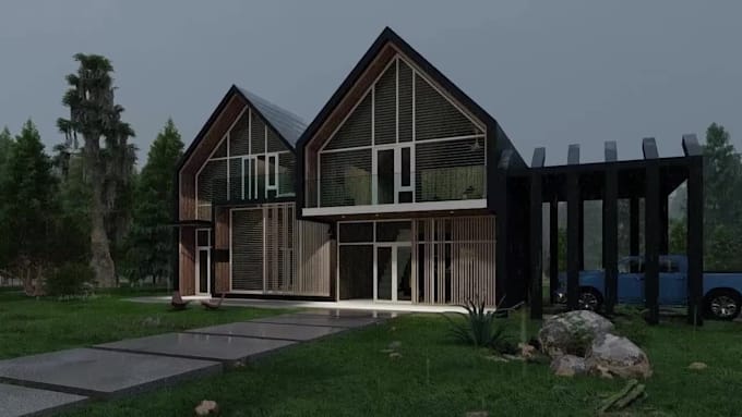 create architecture exterior and interior render