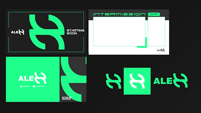 design professional branding logo, banner, and animated stream overlay
