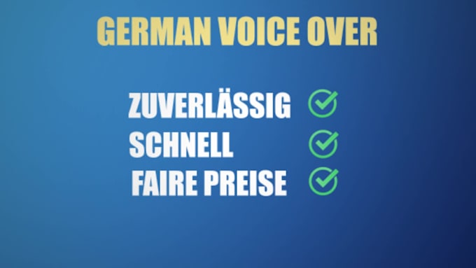 record your male german voice over