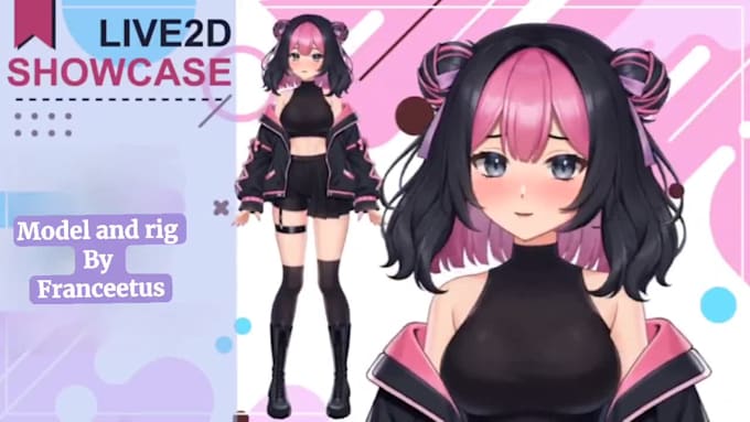 draw custom 2d vtuber model, vtuber commission for live2d and anime model