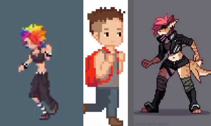 Animation de sprite sheet pixel art nsfw, personnage pixel art pour art ...