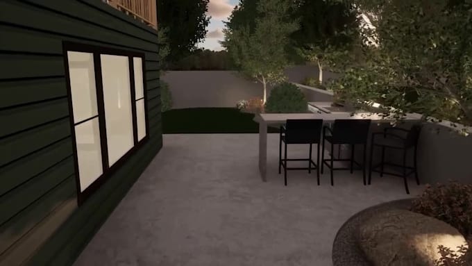 Design 3d landscape backyard outdoor, frontyard, garden, pool, patio ...