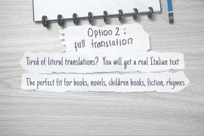 translate english to italian, proofread, write content
