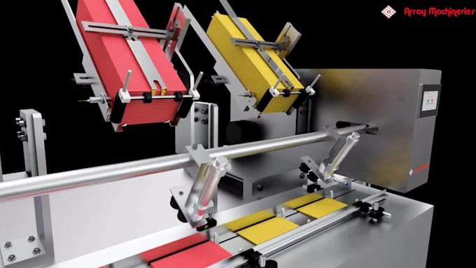 create cartesian robots 3d animation, automation 3d robotic animation