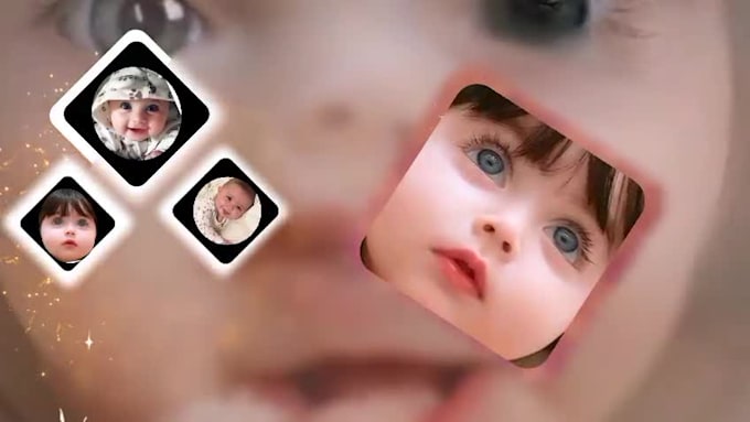create baby birthday video with pics