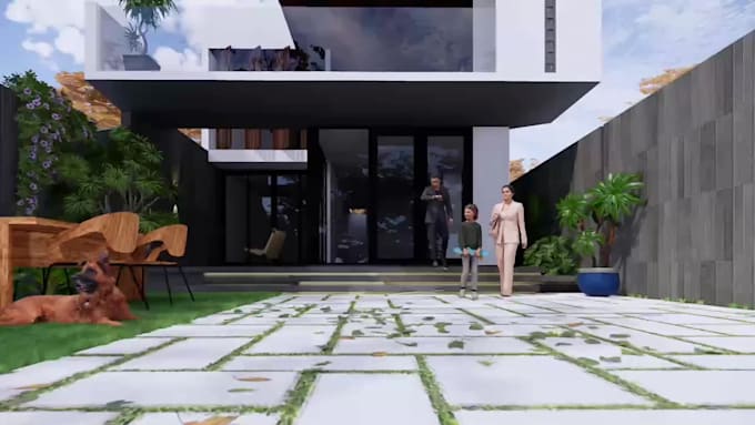 create 3d model and render realistic exterior