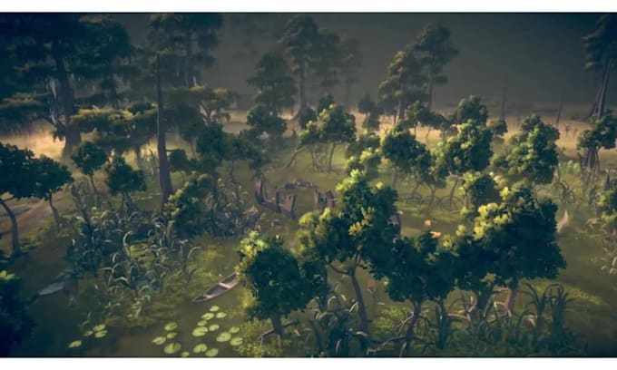 create 3d low poly environment 3d model environment for game and 3d animation