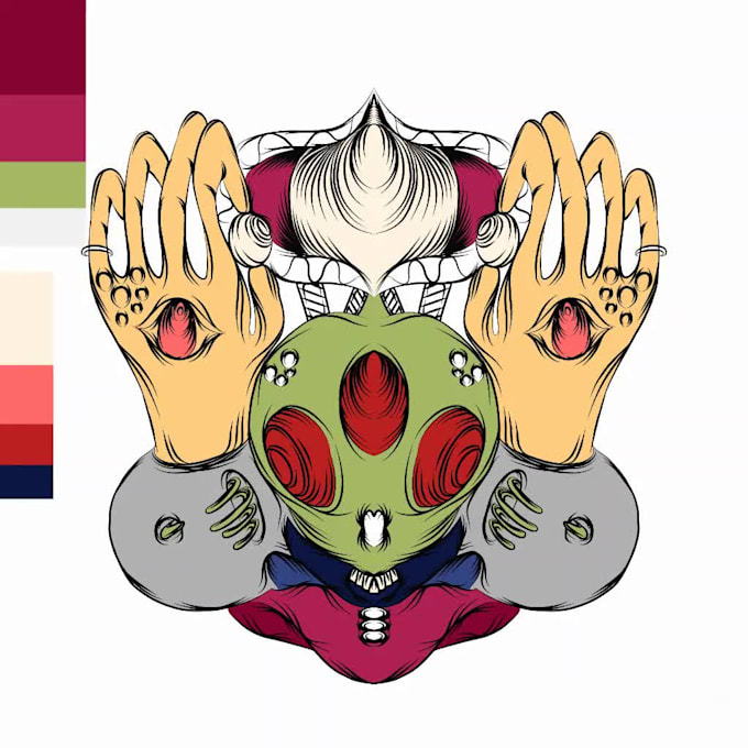 make dog bone zombie scary face illustration