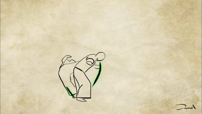 do a 2d rotoscope action animation sport  martial art 12 fps