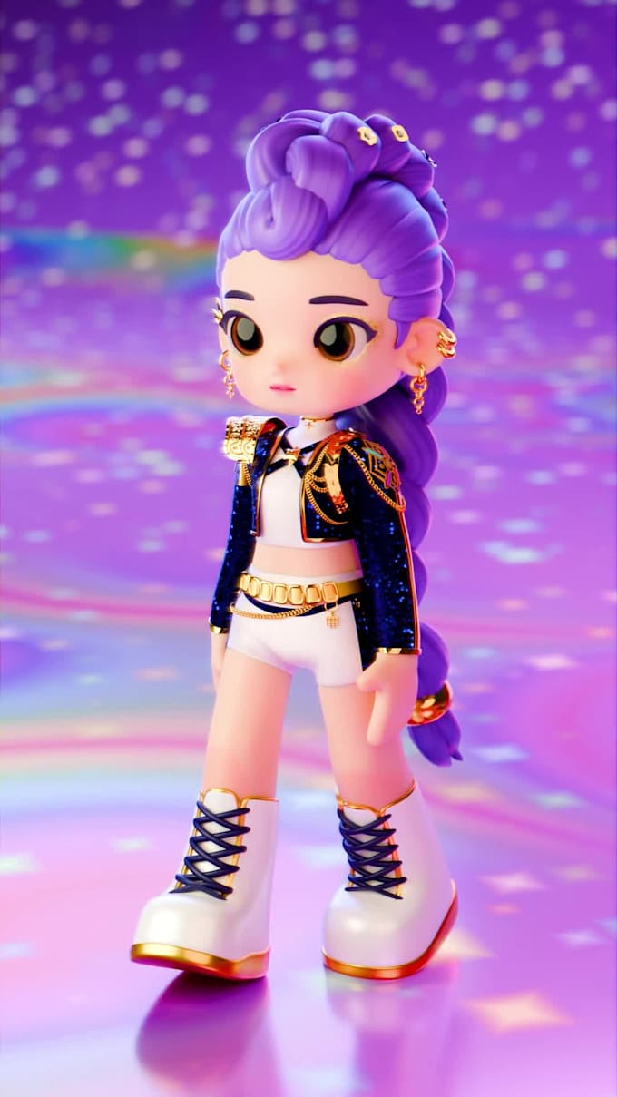 create a cute 3d chibi character