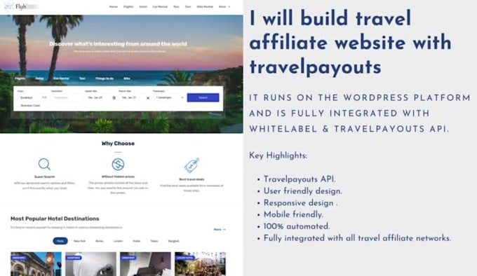 build an automated travel affiliate site with travelpayouts