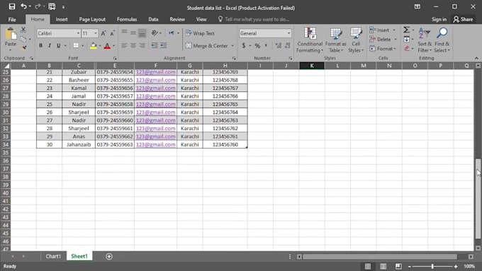 data entry work on excel, word, and spreadsheet