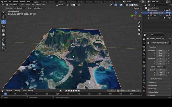create 3d terrain model in blender for your game environment