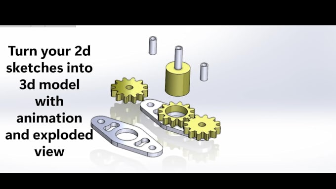 turn your 2d sketch into 3d realistic model with animation and exploded view