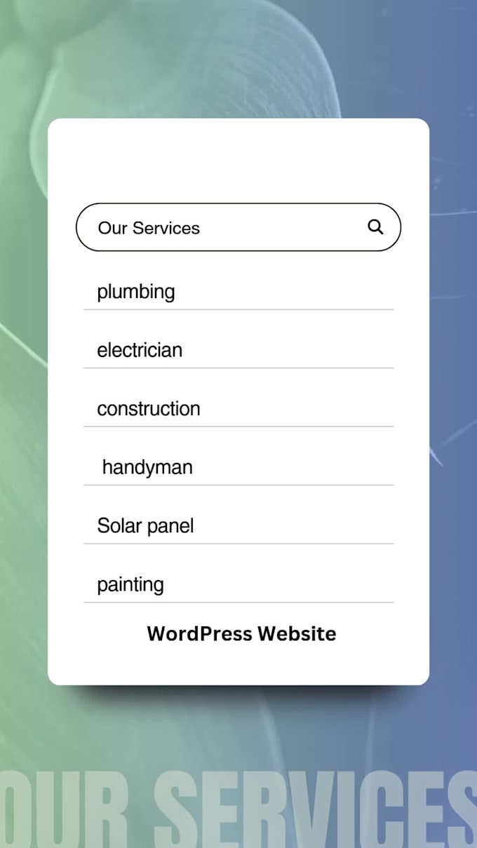 design roofing, plumber, electrician, construction handyman, wordpress website