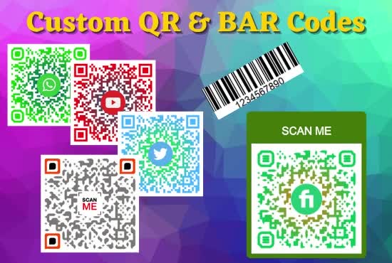 design professional unique qr code with logo and barcode for business,website