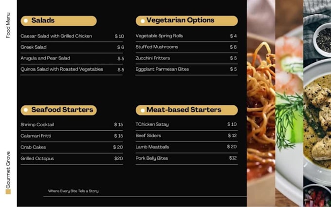 create an attractive restaurant menu, food menu designs