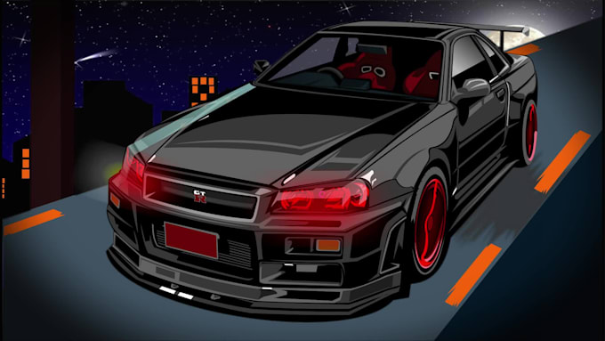 draw a car and animate