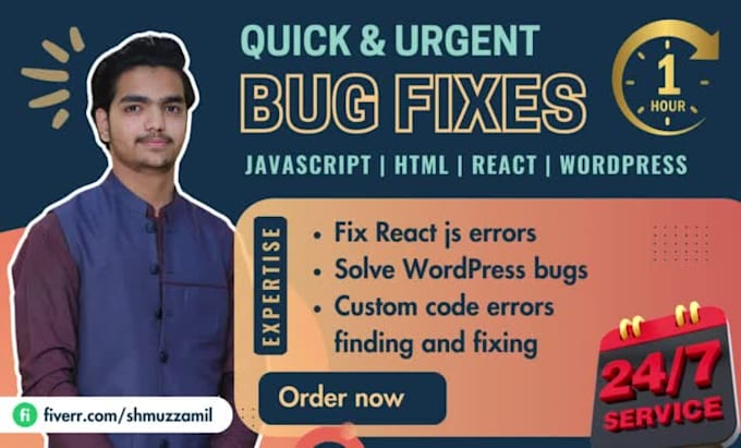 fix javascript wordpress react js bugs and errors instantly
