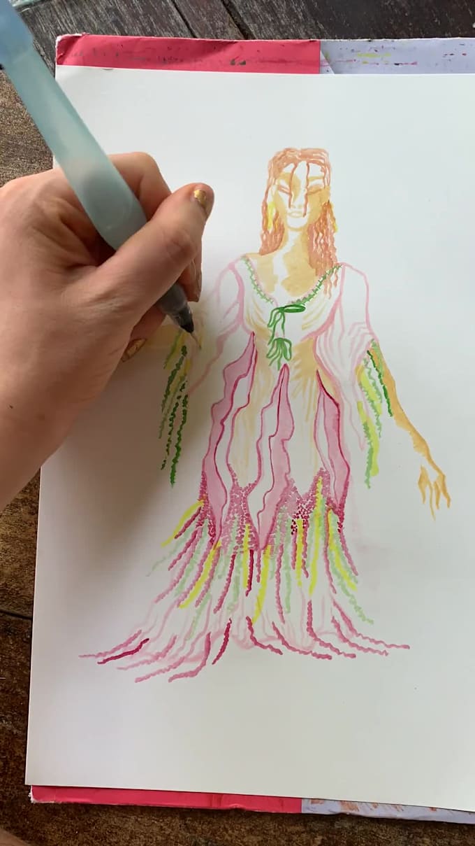 create a fashion illustration based on you and your energy