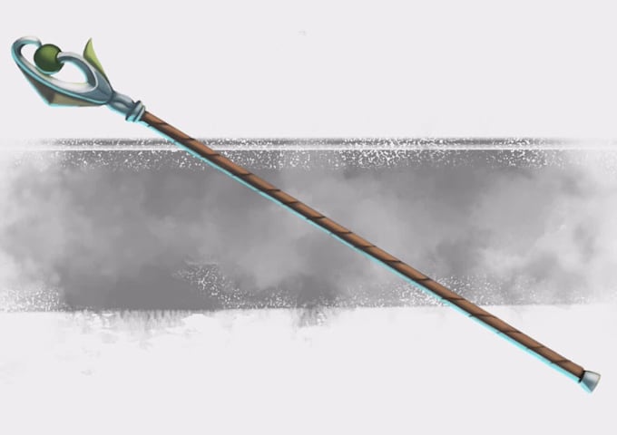 draw custom fantasy dnd weapons art and props