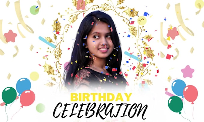create 2 happy birthday wishes poster
