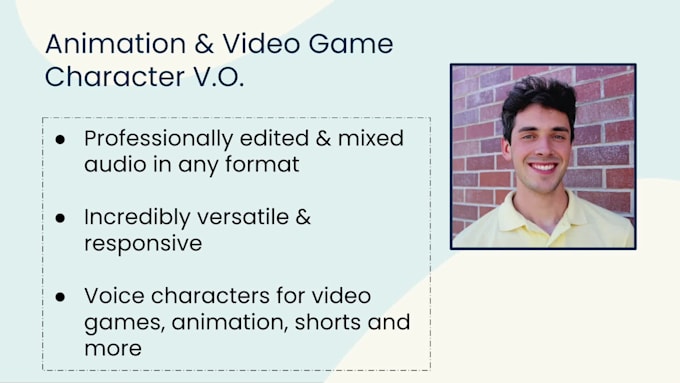 record pro character voiceover for animation or video games