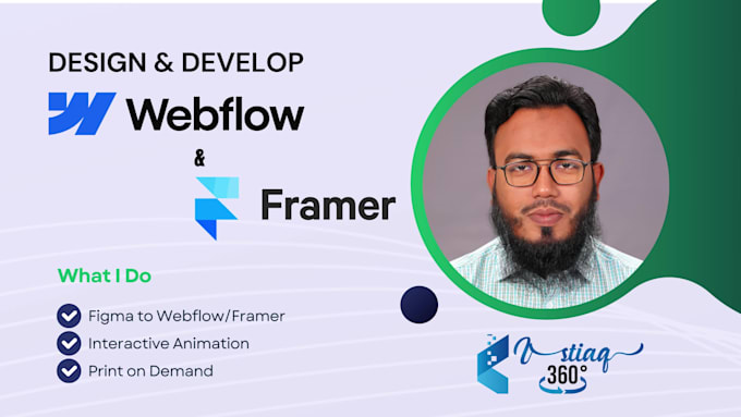 design or develop animated webflow or framer website