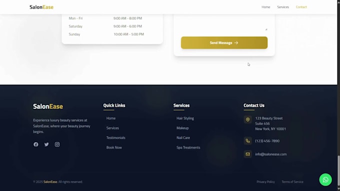 create a luxury salon website
