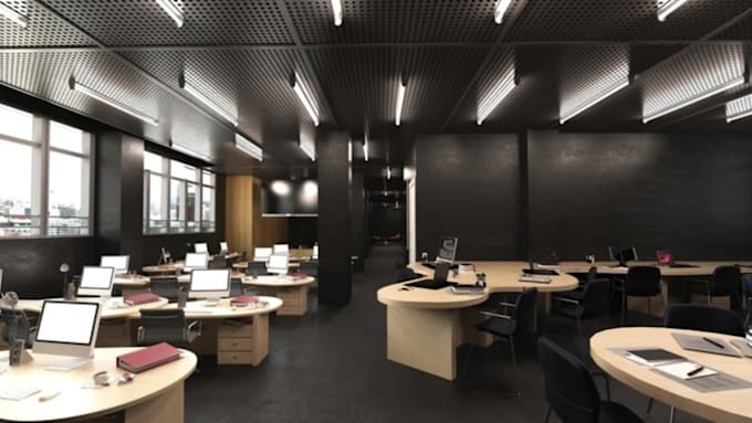 do office interior visualisation in 3d