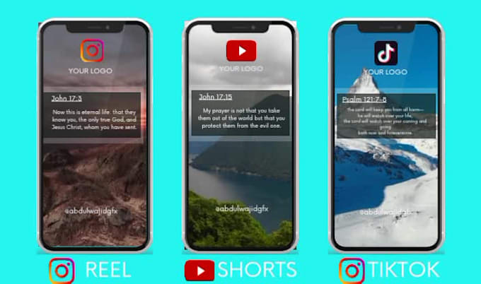 create 365 bible quotes christian videos shorts,reels,tiktok with logo