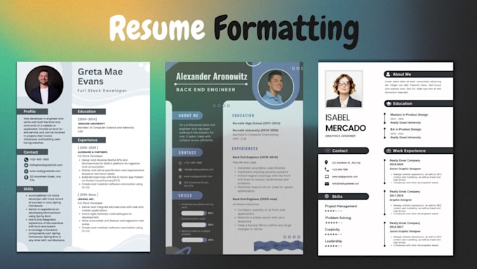 design informative, education, art, menu, form and undefined resumes cv