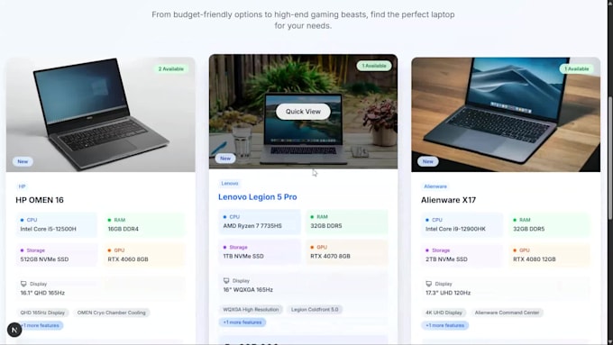 build react js next js website with tailwind css