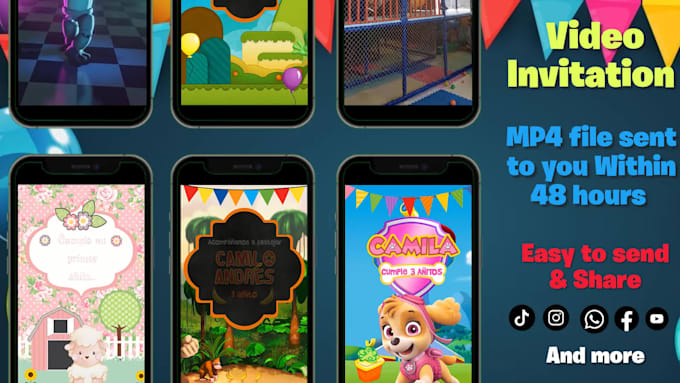 create a custom birthday video invitation for kids