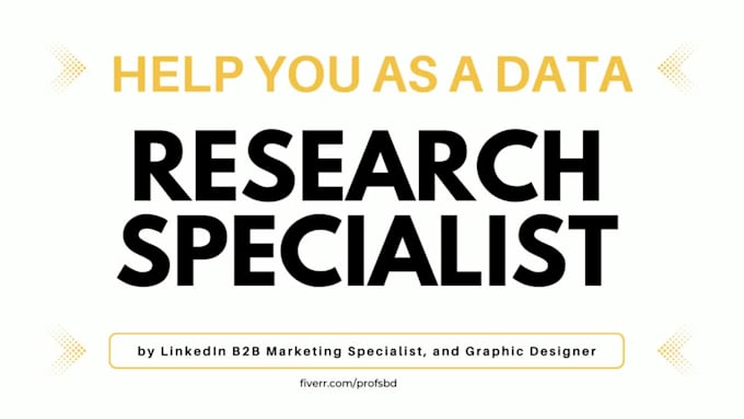 help you as a data research specialist