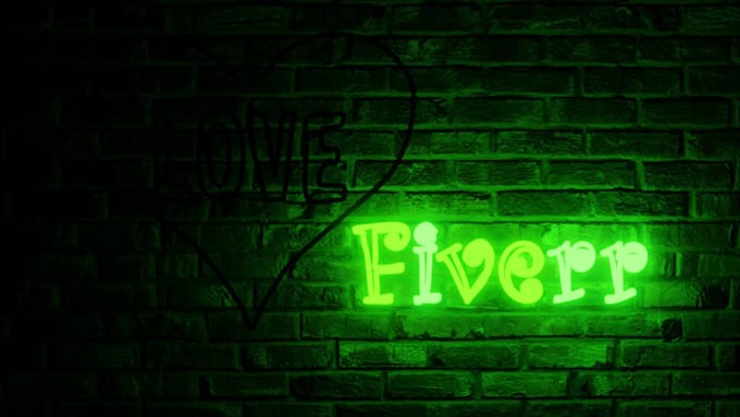 text or logo animation with neon lights