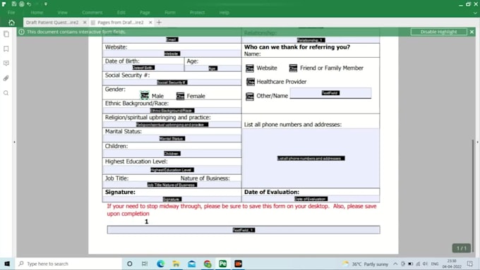 Design fillable pdf form by Anil_bhardwaj98 | Fiverr