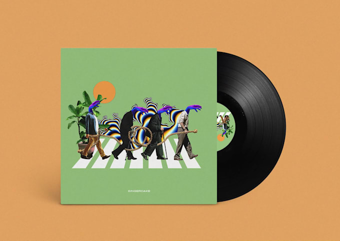 create creative aesthetic collage art for album cover