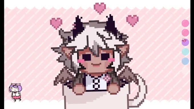 draw and rig a chibi vtuber model in pixel art style