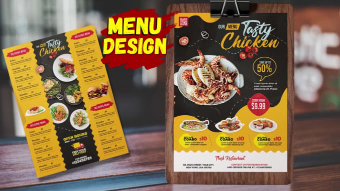 Do amazing editable restaurant menu design, food menu card, food flyer ...