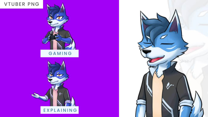 Make a furry png tuber or gif tuber animation for twitch or live2d ...