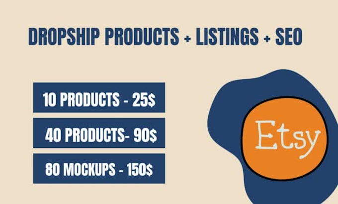 manage etsy dropship store and upload profitable products
