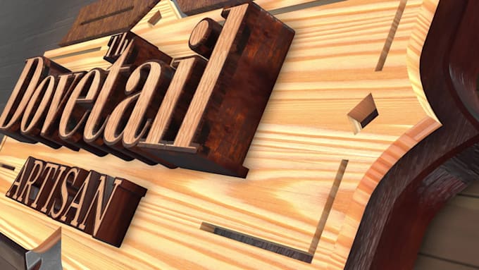 do 3d logo animation with woodwork and carpentry elements