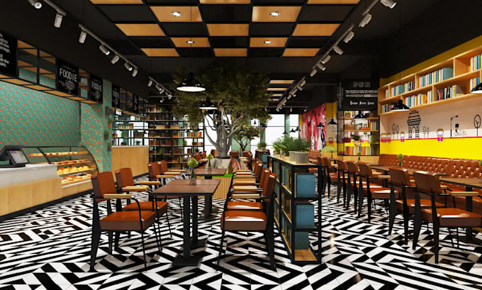 do restaurants interiors design, cafe shops, and retail stores