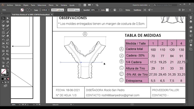 create a professional and complete fashion tech pack