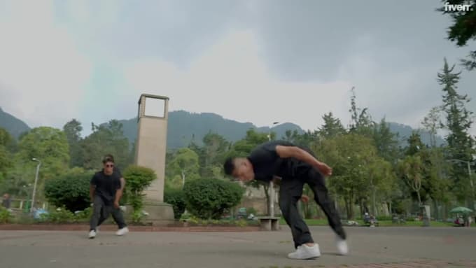 create acrobatic group dance video on your song